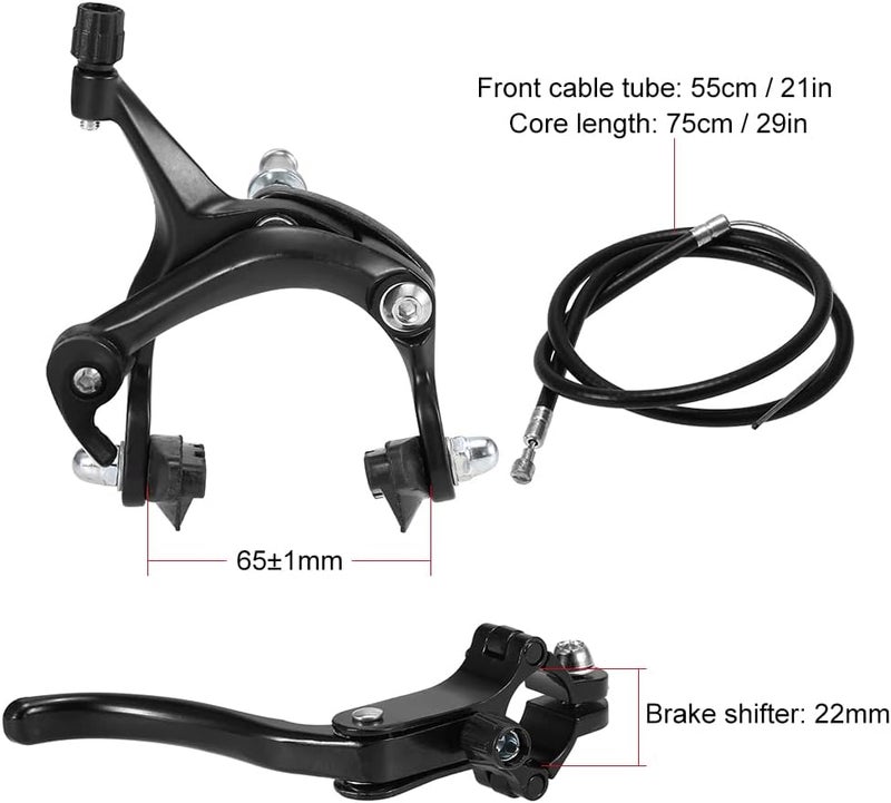 RUSUO Bike Brake,Front/Rear Fixie Bike Brake Kit Road Bike Cruiser Brake Set Bike Caliper Brake Kit Side Pull Brake Set - Image 3